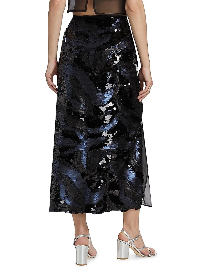 Stradala Gradient Sequin Skirt