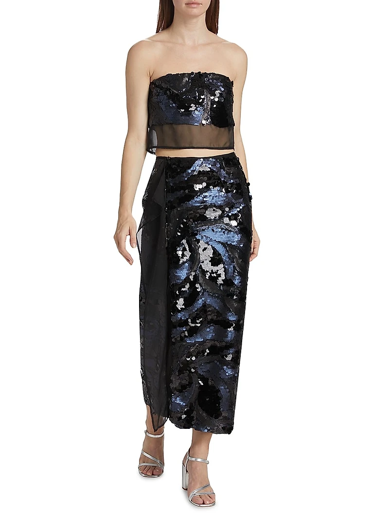Stradala Gradient Sequin Skirt