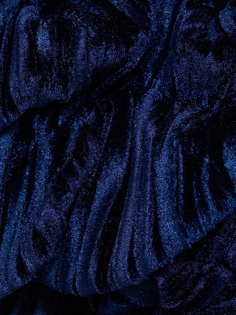 Delphinus Velvet Off-The-Shoulder Midi-Dress