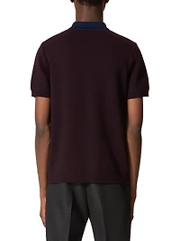 Wool Polo T-Shirt with V-Logo