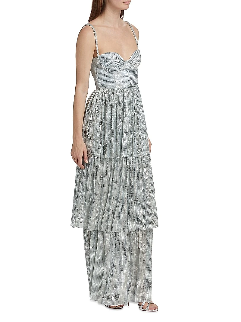 Altair Sequined Tiered Dress