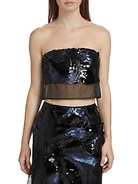 Centauri Sequined Chiffon Crop Top