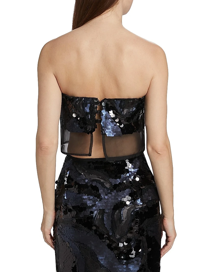 Centauri Sequined Chiffon Crop Top