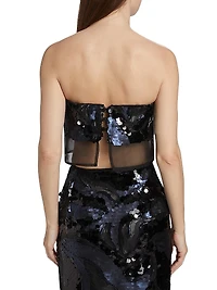 Centauri Sequined Chiffon Crop Top