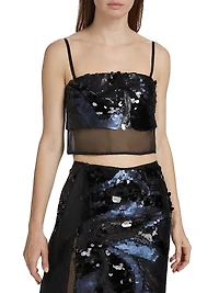 Centauri Sequined Chiffon Crop Top