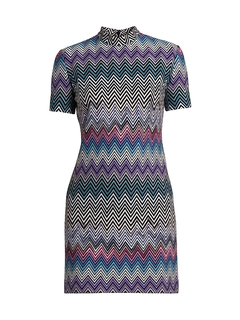 Chevron Wool Minidress
