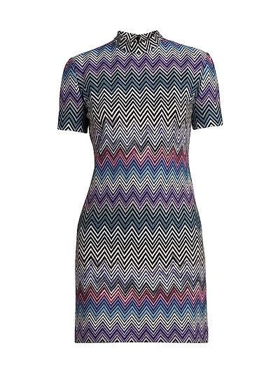 Chevron Wool Minidress
