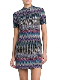Chevron Wool Minidress