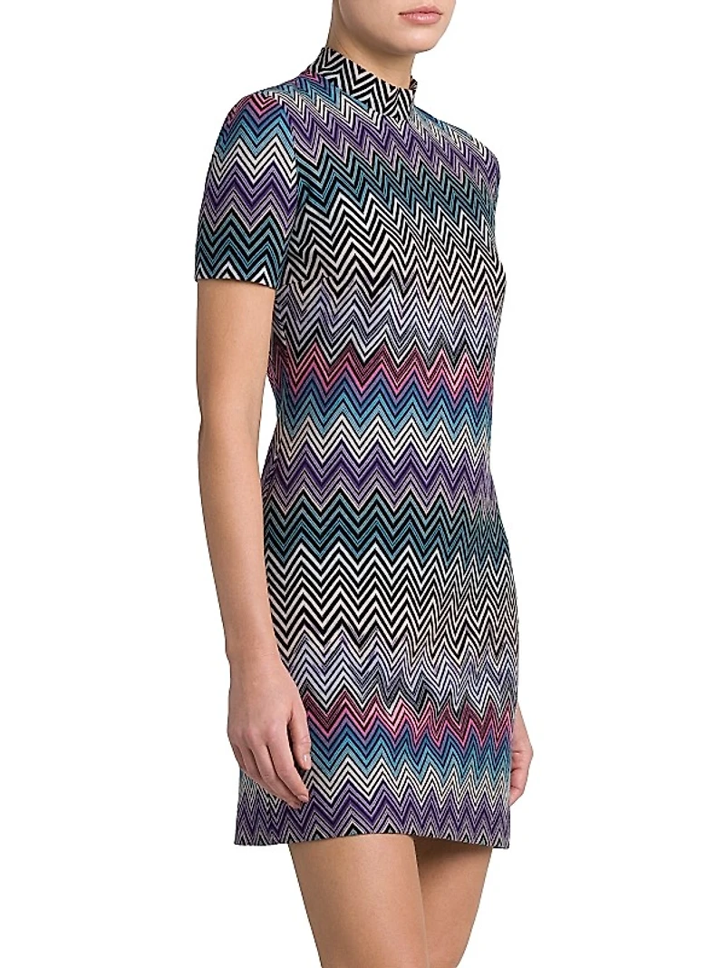 Chevron Wool Minidress