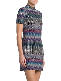 Chevron Wool Minidress