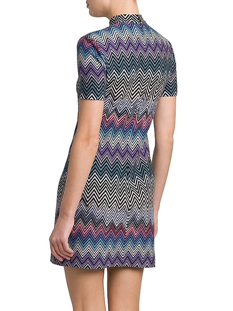 Chevron Wool Minidress