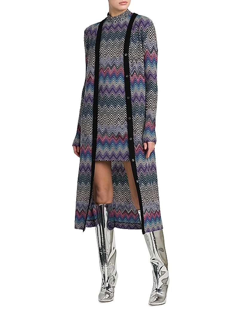 Chevron Wool Minidress