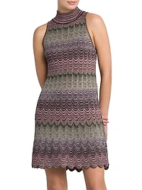 Chevron Turtleneck Minidress