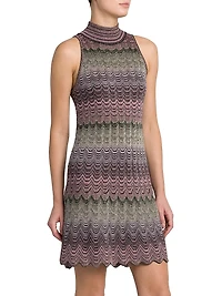 Chevron Turtleneck Minidress