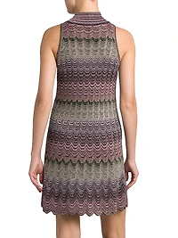 Chevron Turtleneck Minidress