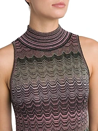 Chevron Turtleneck Minidress