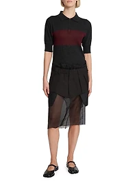 Wool-Silk Polo Midi-Dress