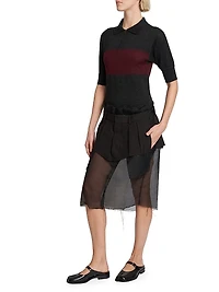 Wool-Silk Polo Midi-Dress