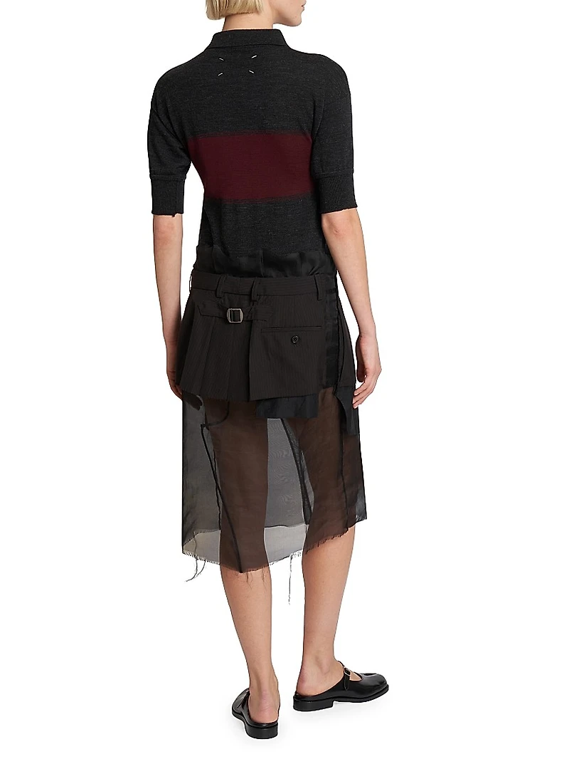 Wool-Silk Polo Midi-Dress