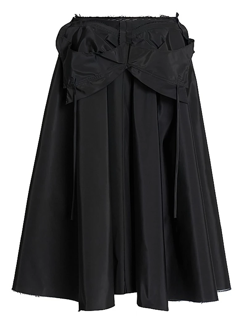 Taffeta Bow Midi-Skirt