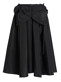 Taffeta Bow Midi-Skirt