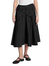 Taffeta Bow Midi-Skirt