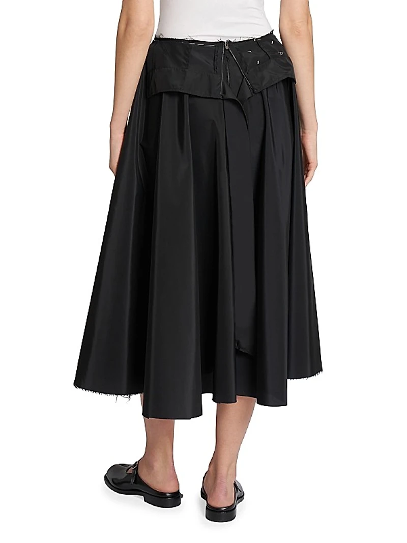 Taffeta Bow Midi-Skirt