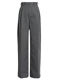 Pleated Wide-Leg Trousers