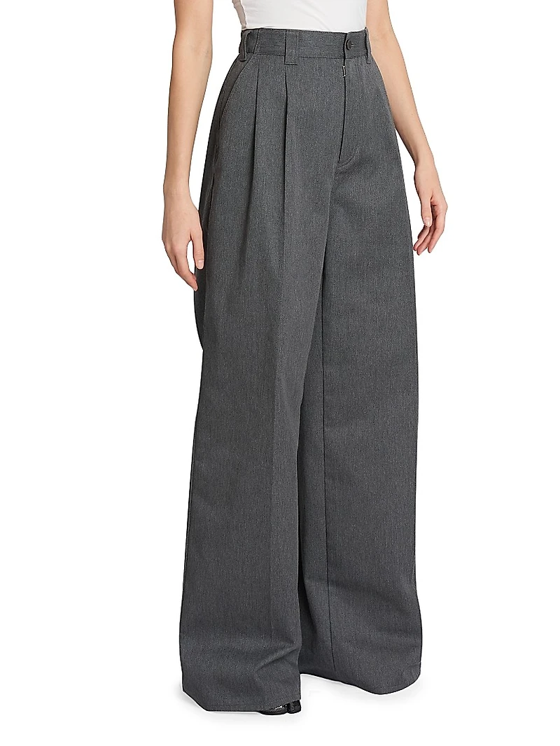 Pleated Wide-Leg Trousers