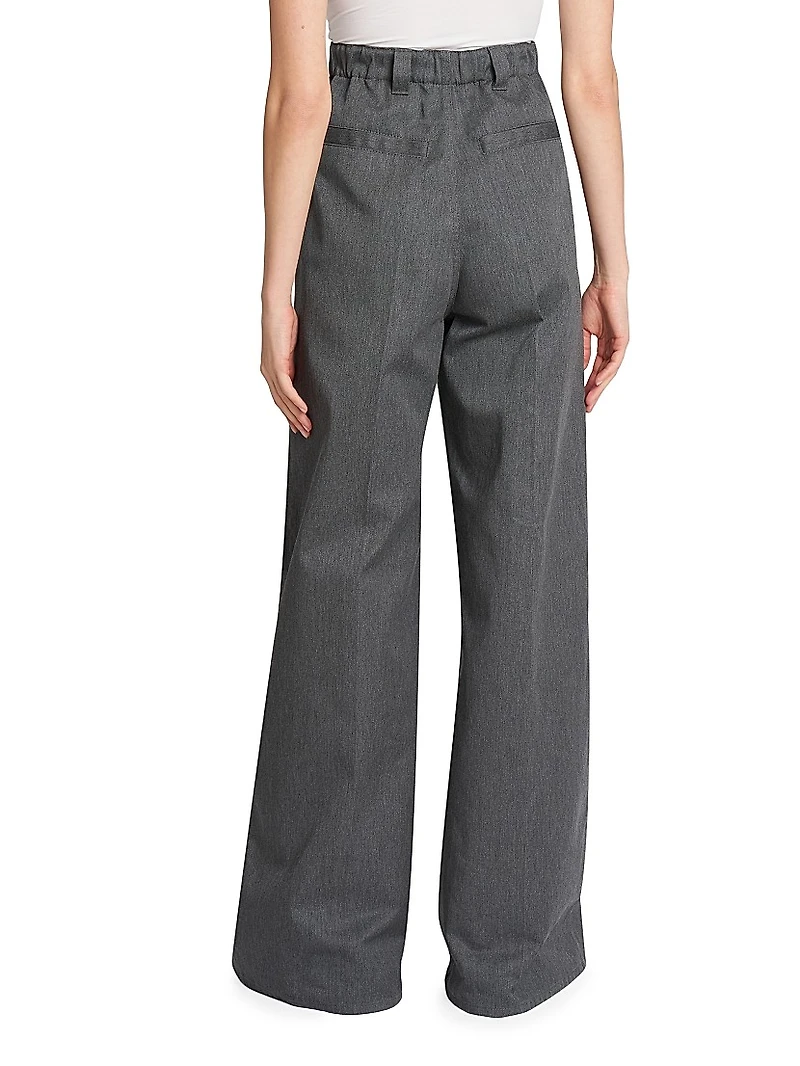 Pleated Wide-Leg Trousers