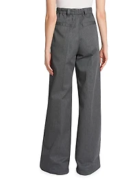Pleated Wide-Leg Trousers