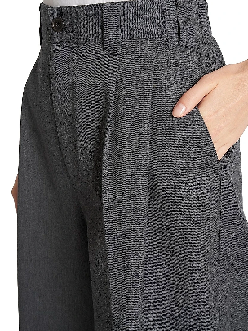 Pleated Wide-Leg Trousers