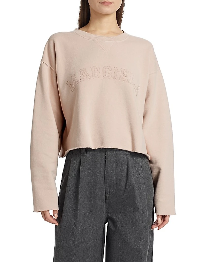 Stitched Logo Cotton Sweatshirt