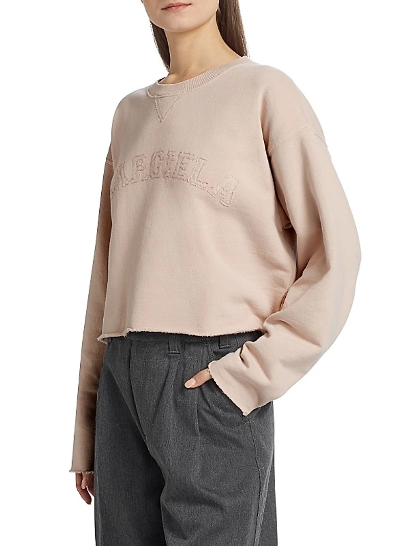 Stitched Logo Cotton Sweatshirt