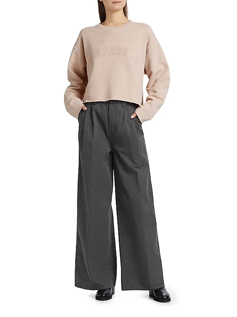 Stitched Logo Cotton Sweatshirt