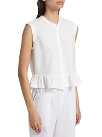 Alice Linen-Blend Flounce Tank