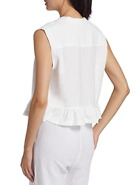 Alice Linen-Blend Flounce Tank