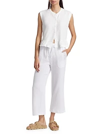 Alice Linen-Blend Flounce Tank