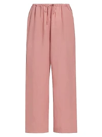 Linen-Blend Drawstring Pants