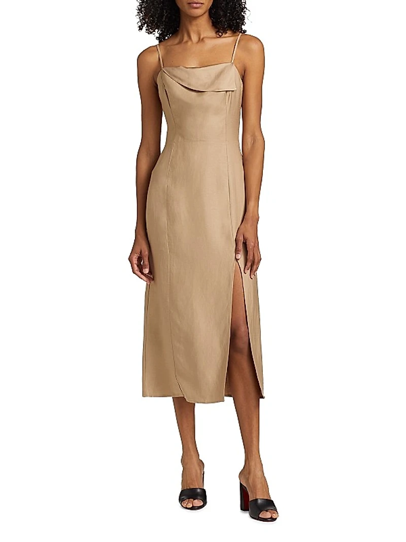 Ellasandra Linen-Blend Cocktail Dress