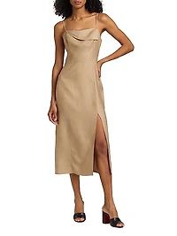 Ellasandra Linen-Blend Cocktail Dress