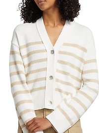 Geneva Striped Cotton-Blend Cardigan