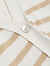 Geneva Striped Cotton-Blend Cardigan