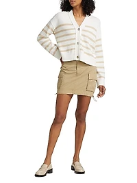 Geneva Striped Cotton-Blend Cardigan