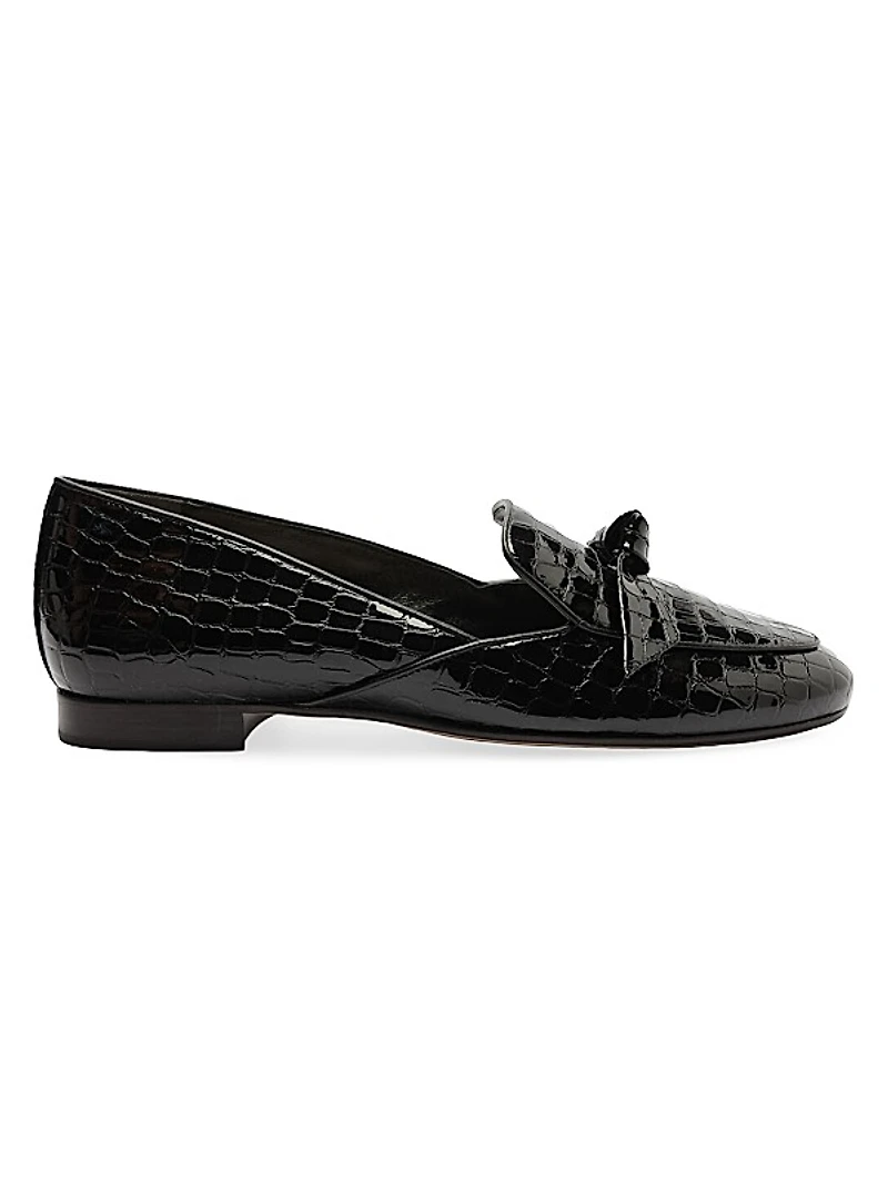 Clarita Stamped Leather Loafers