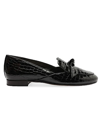 Clarita Stamped Leather Loafers