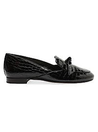 Clarita Stamped Leather Loafers