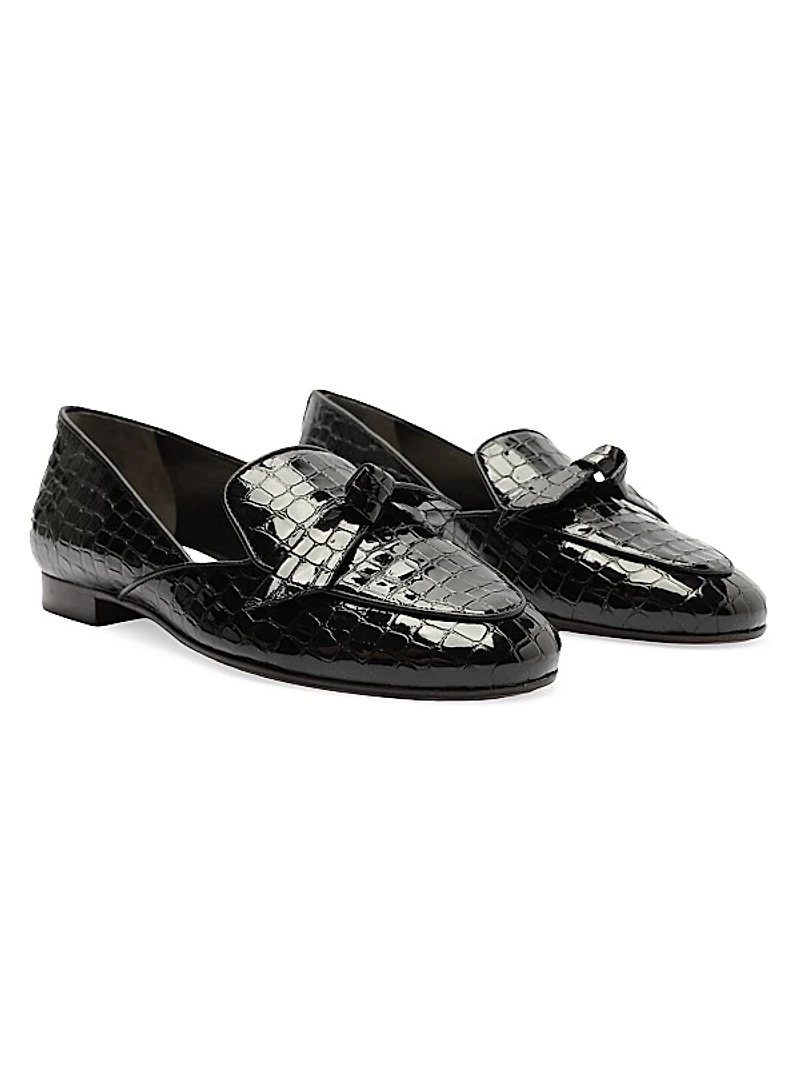 Clarita Stamped Leather Loafers