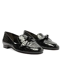 Clarita Stamped Leather Loafers