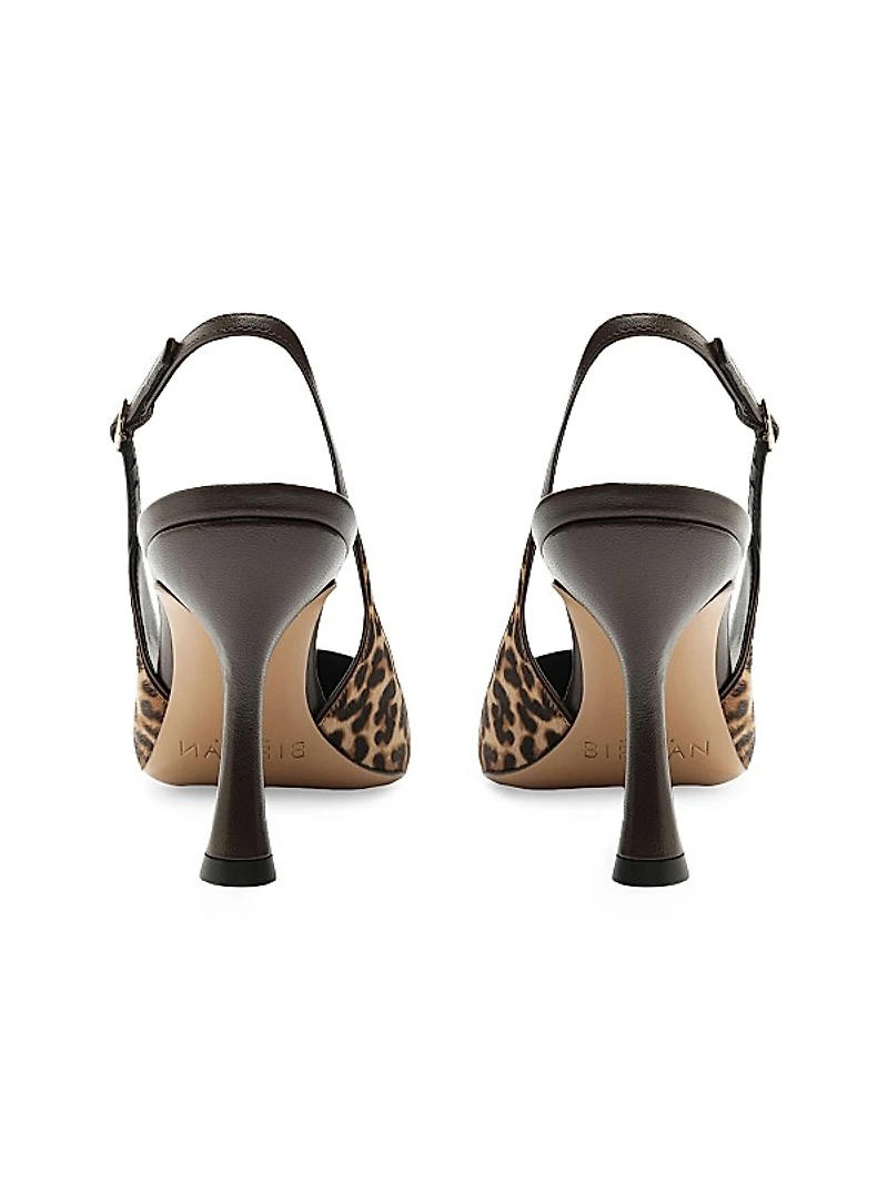 Olivia 85MM Stamped Leather Slingback Pumps